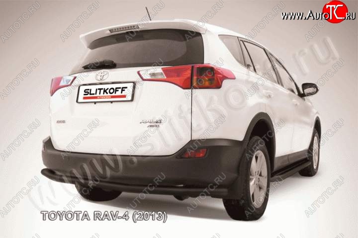 6 999 р. Защита задняя Slitkoff Toyota RAV4 XA40 5 дв. дорестайлинг (2012-2015) (Цвет: серебристый)  с доставкой в г. Москва