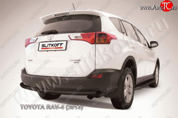 6 399 р. Защита заднего бампера d57 радиусная Toyota RAV4 XA40 5 дв. дорестайлинг (2012-2015) (Цвет: серебристый)  с доставкой в г. Москва