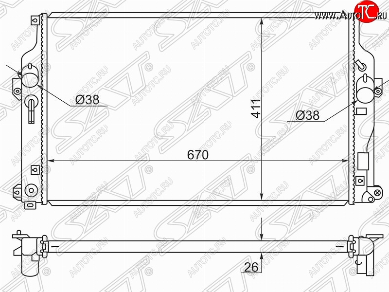 8 849 р. Радиатор двигателя SAT  Toyota RAV4  XA40 (2012-2019) 5 дв. дорестайлинг, 5 дв. рестайлинг  с доставкой в г. Москва