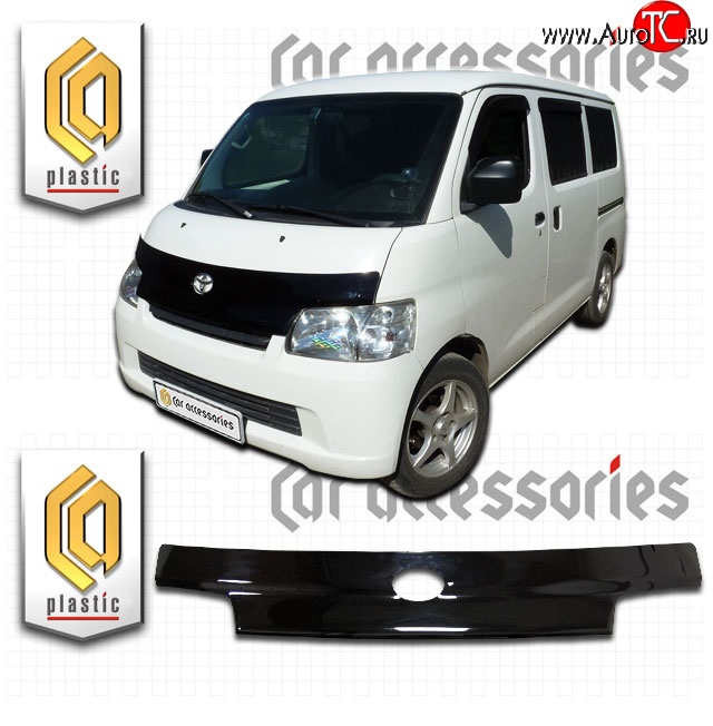 2 199 р. Дефлектор капота CA-Plastic  Toyota Town Ace  s400 (2008-2020) дорестацлинг (Classic черный, Без надписи)  с доставкой в г. Москва