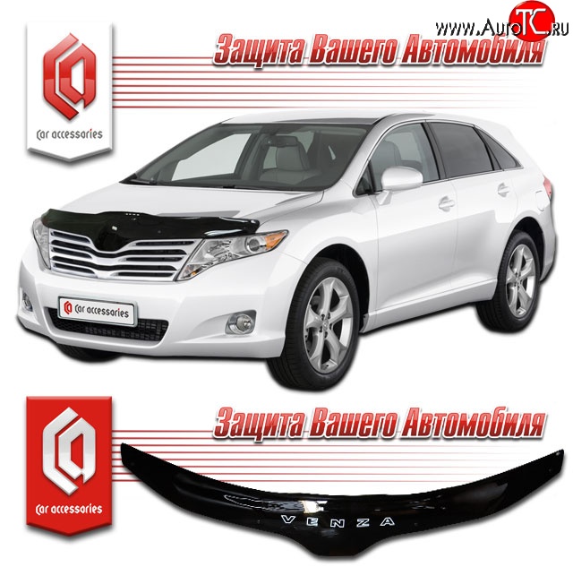 2 199 р. Дефлектор капота CA-Plastic  Toyota Venza  GV10 (2012-2016) рестайлинг (Classic черный, Без надписи)  с доставкой в г. Москва