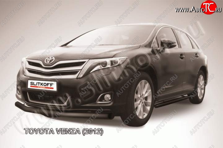 11 399 р. Защита переднего бампер Slitkoff Toyota Venza GV10 рестайлинг (2012-2016) (Цвет: серебристый)  с доставкой в г. Москва