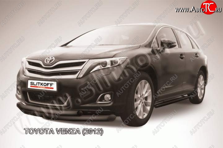 13 749 р. Защита переднего бампер Slitkoff Toyota Venza GV10 рестайлинг (2012-2016) (Цвет: серебристый)  с доставкой в г. Москва