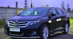 16 949 р. Защита переднего бампера (2 трубы Ø42 мм) SLITKOFF Toyota Venza GV10 рестайлинг (2012-2016) (нержавейка полированная)  с доставкой в г. Москва. Увеличить фотографию 3