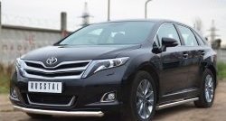 14 849 р. Защита порогов из круглой трубы диаметром 63 мм Russtal Toyota Venza GV10 рестайлинг (2012-2016) (Защита порогов с со скосами на торцах (вариант 1))  с доставкой в г. Москва. Увеличить фотографию 4