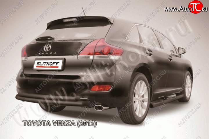 10 349 р. Защита задняя Slitkoff Toyota Venza GV10 рестайлинг (2012-2016) (Цвет: серебристый)  с доставкой в г. Москва