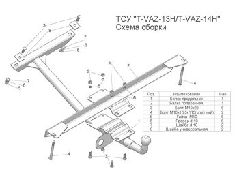 3 899 р. Фаркоп Лидер Плюс (разборной, шар тип Н) Лада 21099 (1990-2004) (Без электропакета)  с доставкой в г. Москва. Увеличить фотографию 1