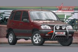 Защита переднего бампера Souz-96 (d60) Chevrolet Niva 2123 дорестайлинг (2002-2008)