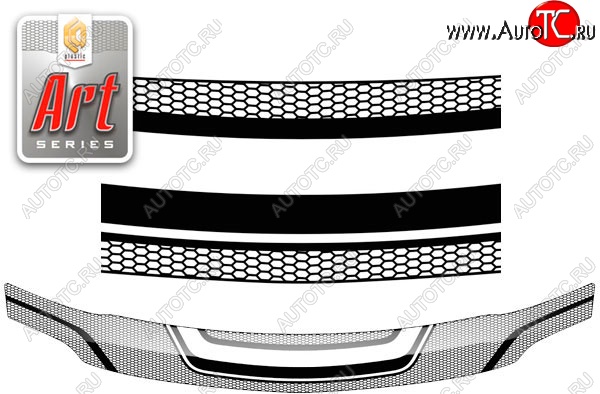 2 289 р. Дефлектор капота CA-Plastiс  Лада Ларгус (2012-2021) дорестайлинг R90 (Серия Art черная)  с доставкой в г. Москва