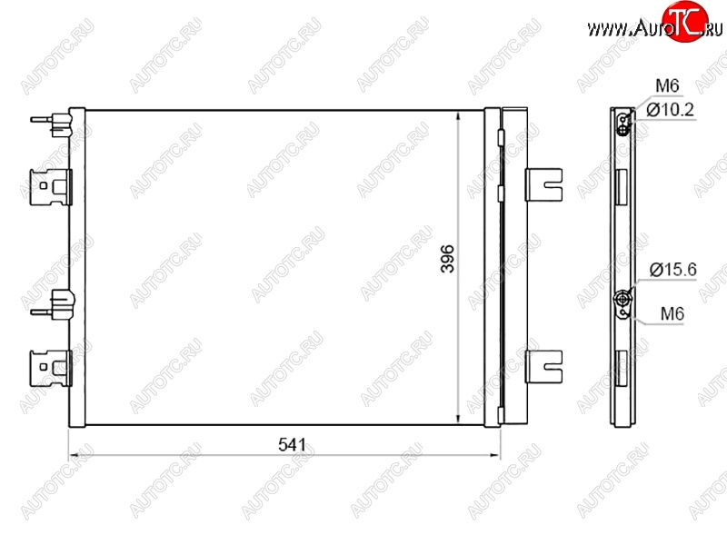 4 849 р. Радиатор кондиционера SAT  Nissan Almera  G15 (2012-2019), Nissan Terrano  D10 (2013-2022), Renault Duster  HS (2010-2021), Renault Logan  1 (2004-2016), Renault Sandero  (BS) (2009-2014), Renault Sandero Stepway  (BS) (2010-2014), Лада Ларгус (2012-2025)  с доставкой в г. Москва