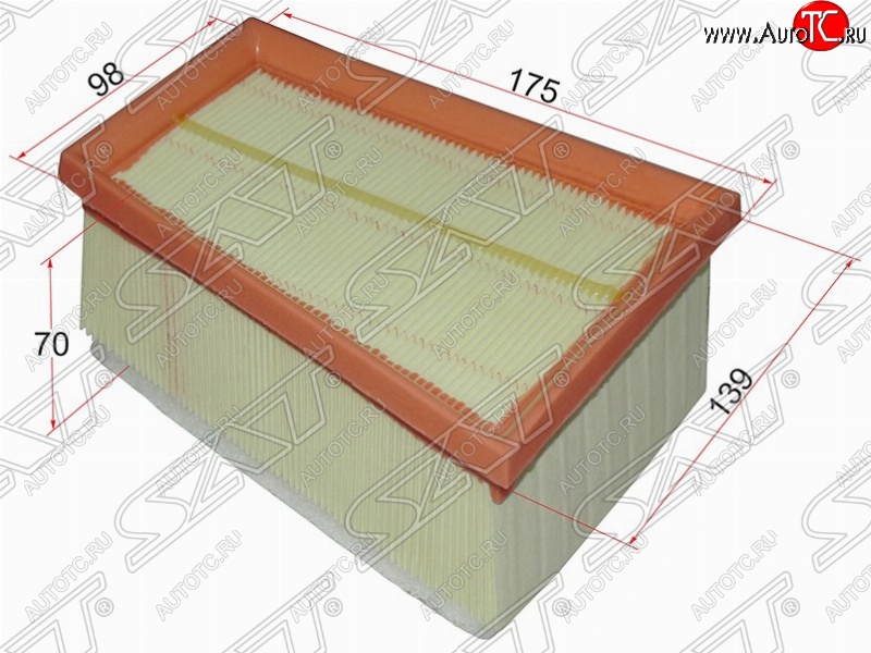 329 р. Фильтр воздушный двигателя SAT (139х175х70 mm)  Nissan Almera (G15), Kubistar, Primastar, Terrano (D10), Renault Clio (CB,  BB), Duster (HS), Espace (4), Kangoo (KC,  KW0), Laguna (2 X74), Megane (BA,DA,LA,  LA,  BA,LA,  седан,  хэтчбэк 5 дв.,  универсал), Sandero ((B8)), Sandero Stepway ((B8)), Scenic (1), Trafic (X83), Лада Ларгус  с доставкой в г. Москва
