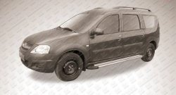 10 999 р. Алюминиевые пороги Slitkoff Luxe Silver Лада Ларгус рестайлинг R90 (2021-2024)  с доставкой в г. Москва. Увеличить фотографию 2