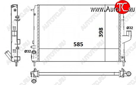 6 849 р. Радиатор двигателя SAT  Nissan Almera  G15 (2012-2019), Nissan Terrano  D10 (2013-2022), Renault Duster  HS (2010-2015), Renault Logan  1 (2004-2016), Renault Sandero  (BS) (2009-2014), Renault Sandero Stepway  (BS) (2010-2014), Лада Ларгус (2012-2024)  с доставкой в г. Москва