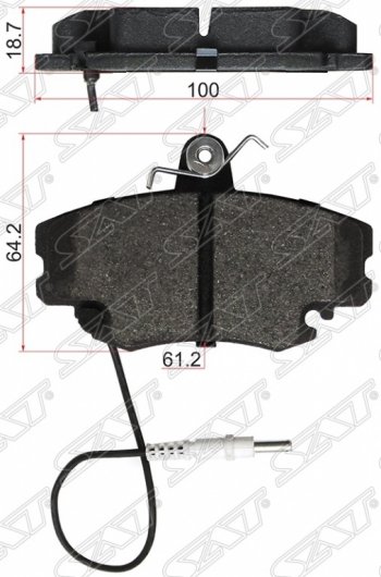 Колодки тормозные SAT (передние, с ABS) Renault Logan 1 дорестайлинг (2004-2010)