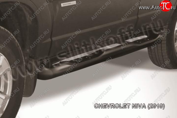 12 399 р. Защита порогов Slitkoff Chevrolet Niva 2123 рестайлинг (2009-2020) (Цвет: серебристый)  с доставкой в г. Москва