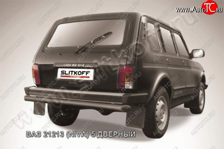 5 749 р. Защита задняя Slitkoff Лада нива 4х4 2121-80 ФОРА (1995-2011) (Сталь с полимерным покрытием. Цвет: чёрный )  с доставкой в г. Москва