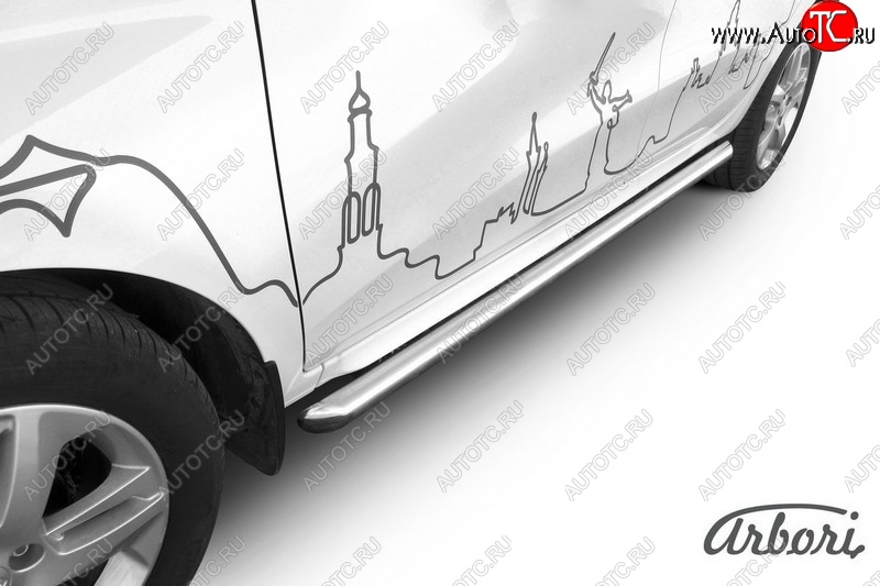 13 549 р. Защита штатных порогов Arbori (нержавейка, d57 mm). Лада XRAY (2016-2022)  с доставкой в г. Москва