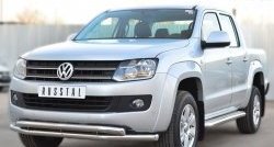 21 349 р. Защита переднего бампера (2 трубыØ63 мм, нержавейка) SLITKOFF Volkswagen Amarok дорестайлинг (2009-2016)  с доставкой в г. Москва. Увеличить фотографию 4