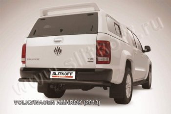 11 999 р. Защита задняя Slitkoff Volkswagen Amarok дорестайлинг (2009-2016) (Цвет: серебристый)  с доставкой в г. Москва. Увеличить фотографию 1