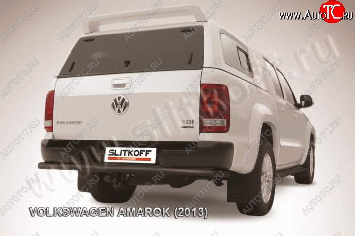 11 999 р. Защита задняя Slitkoff Volkswagen Amarok дорестайлинг (2009-2016) (Цвет: серебристый)  с доставкой в г. Москва