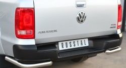 16 549 р. Одинарная защита заднего бампера из трубы диаметром 63 мм SLITKOFF Volkswagen Amarok дорестайлинг (2009-2016)  с доставкой в г. Москва. Увеличить фотографию 2