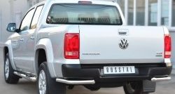 16 549 р. Одинарная защита заднего бампера из трубы диаметром 63 мм SLITKOFF Volkswagen Amarok дорестайлинг (2009-2016)  с доставкой в г. Москва. Увеличить фотографию 3