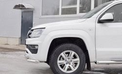 18 549 р. Защита переднего бампера (2 трубыØ63 мм, нержавейка) SLITKOFF  Volkswagen Amarok (2016-2022) рестайлинг  с доставкой в г. Москва. Увеличить фотографию 4