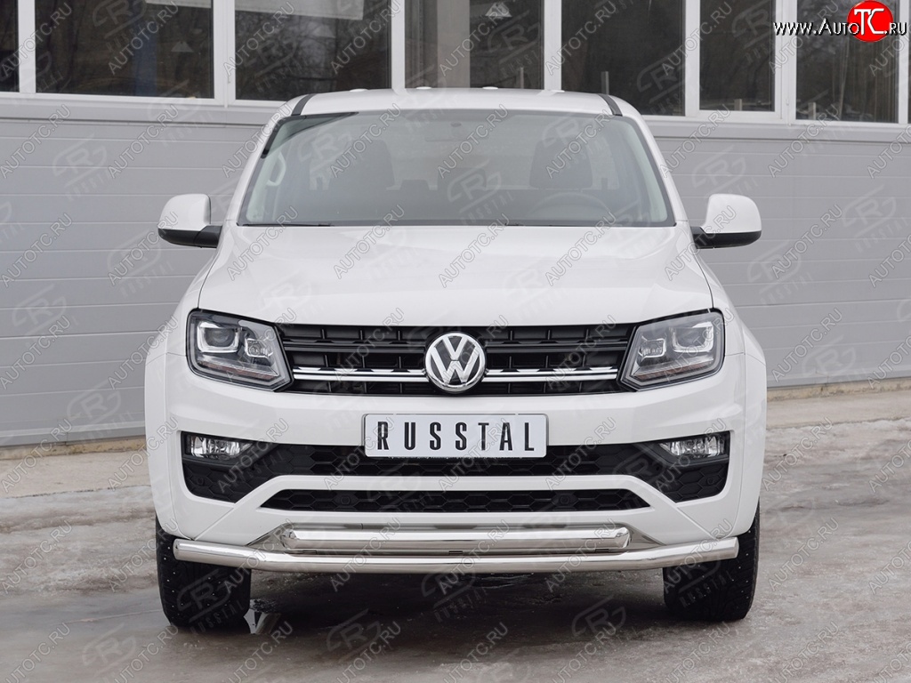 18 549 р. Защита переднего бампера (2 трубыØ63 мм, нержавейка) SLITKOFF  Volkswagen Amarok (2016-2022) рестайлинг  с доставкой в г. Москва