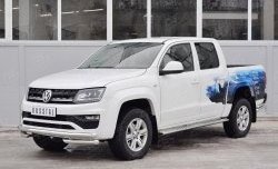 17 849 р. Защита переднего бампера (Ø63 мм с углами, нержавейка) SLITKOFF  Volkswagen Amarok (2016-2022) рестайлинг  с доставкой в г. Москва. Увеличить фотографию 2