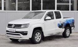 19 999 р. Защита переднего бампера (2 трубыØ76 и 63 мм, нержавейка) SLITKOFF  Volkswagen Amarok (2016-2022) рестайлинг  с доставкой в г. Москва. Увеличить фотографию 2