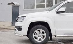 19 999 р. Защита переднего бампера (2 трубыØ76 и 63 мм, нержавейка) SLITKOFF  Volkswagen Amarok (2016-2022) рестайлинг  с доставкой в г. Москва. Увеличить фотографию 4