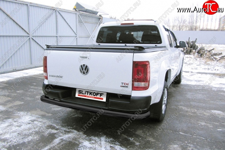 13 999 р. Защита задняя Slitkoff  Volkswagen Amarok (2016-2022) рестайлинг (Цвет: серебристый)  с доставкой в г. Москва