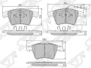 Колодки тормозные SAT (передние) Volkswagen Caravelle T5 дорестайлинг (2002-2009)