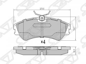 Колодки тормозные SAT (передние) Volkswagen Transporter T4 дорестайлинг (1990-1996)