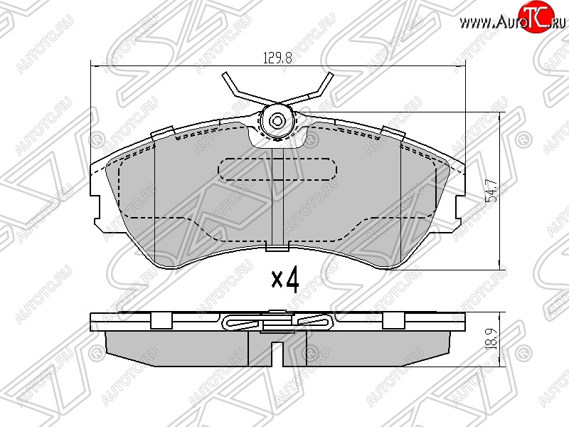 1 499 р. Колодки тормозные SAT (передние) Volkswagen Transporter T4 дорестайлинг (1990-1996)  с доставкой в г. Москва