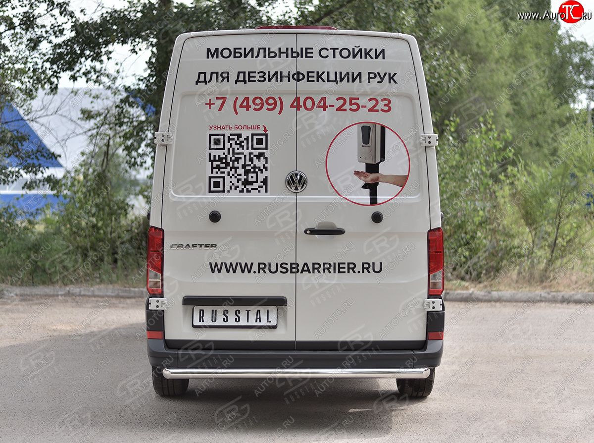 16 999 р. Защита заднего бампера (Ø63 мм, нержавейка) SLITKOFF  Volkswagen Crafter  2 (2017-2024)  с доставкой в г. Москва