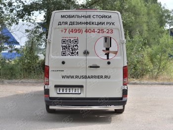 13 399 р. Защита заднего бампера (Ø75х42 мм, нержавейка) Russtal  Volkswagen Crafter  2 (2017-2024)  с доставкой в г. Москва. Увеличить фотографию 2