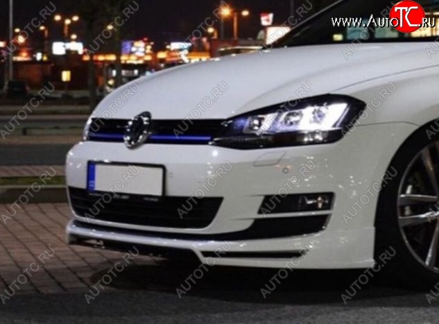 3 749 р. Накладка на передний бампер CT Volkswagen Golf 7 дорестайлинг, хэтчбэк 5 дв. (2012-2017) (Неокрашенная)  с доставкой в г. Москва