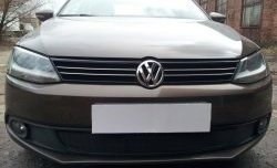 1 469 р. Сетка на бампер Russtal (черная) Volkswagen Jetta A6 седан дорестайлинг (2011-2015)  с доставкой в г. Москва. Увеличить фотографию 2