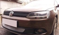 1 539 р. Сетка на бампер Russtal (хром) Volkswagen Jetta A6 седан дорестайлинг (2011-2015)  с доставкой в г. Москва. Увеличить фотографию 3