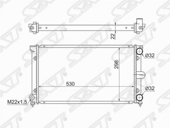 Радиатор двигателя (трубчатый, МКПП/АКПП, 1.6/1.8) SAT Volkswagen (Волксваген) Passat (Пассат)  B3 (1988-1993) B3 седан
