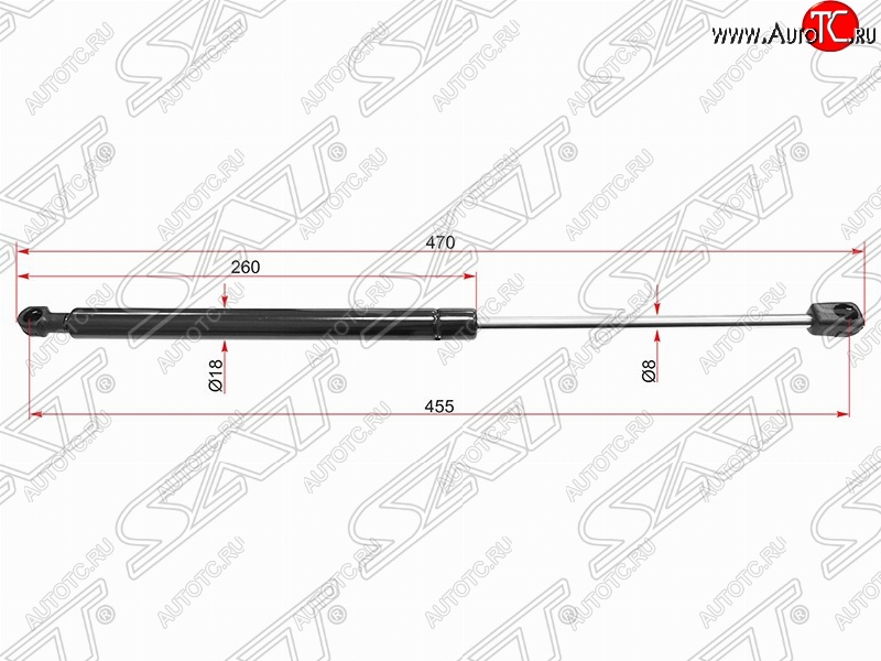 649 р. Газовый упор крышки багажника SAT Volkswagen Passat B6 универсал (2005-2010)  с доставкой в г. Москва