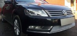 1 539 р. Сетка на бампер Russtal (хром) Volkswagen Passat B7 седан (2010-2015)  с доставкой в г. Москва. Увеличить фотографию 2