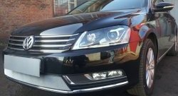 1 539 р. Сетка на бампер Russtal (хром) Volkswagen Passat B7 седан (2010-2015)  с доставкой в г. Москва. Увеличить фотографию 3