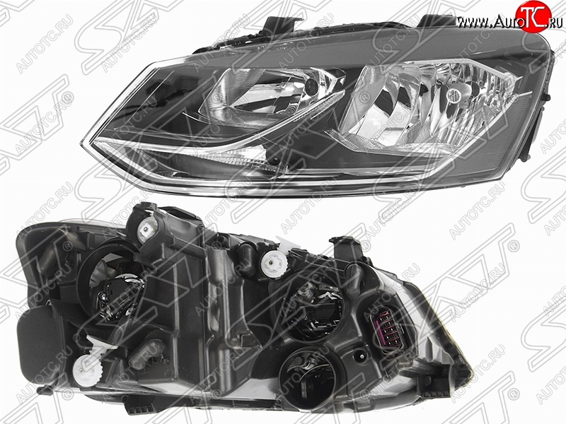 5 749 р. Левая фара SAT Volkswagen Polo 5 седан рестайлинг (2015-2020)  с доставкой в г. Москва