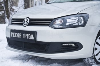 1 979 р. Защитная сетка решетки переднего бампера RA Volkswagen Polo 5 седан дорестайлинг (2009-2015)  с доставкой в г. Москва. Увеличить фотографию 3