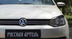 1 629 р. Реснички на фары RA Volkswagen Polo 5 хэтчбек дорестайлинг (2009-2015) (Неокрашенные)  с доставкой в г. Москва. Увеличить фотографию 3