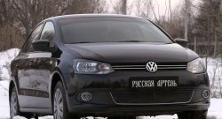 2 059 р. Защитная сетка решетки переднего бампера РА (Highline)  Volkswagen Polo  5 (2009-2015) хэтчбек дорестайлинг  с доставкой в г. Москва. Увеличить фотографию 3