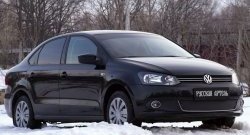 999 р. Зимняя заглушка решетки переднего бампера РА (Highline) Volkswagen Polo 5 седан дорестайлинг (2009-2015)  с доставкой в г. Москва. Увеличить фотографию 3