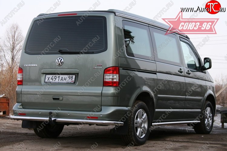 10 844 р. Защита заднего бампера Souz-96 (d60) Volkswagen Transporter T5 дорестайлинг (2003-2009)  с доставкой в г. Москва